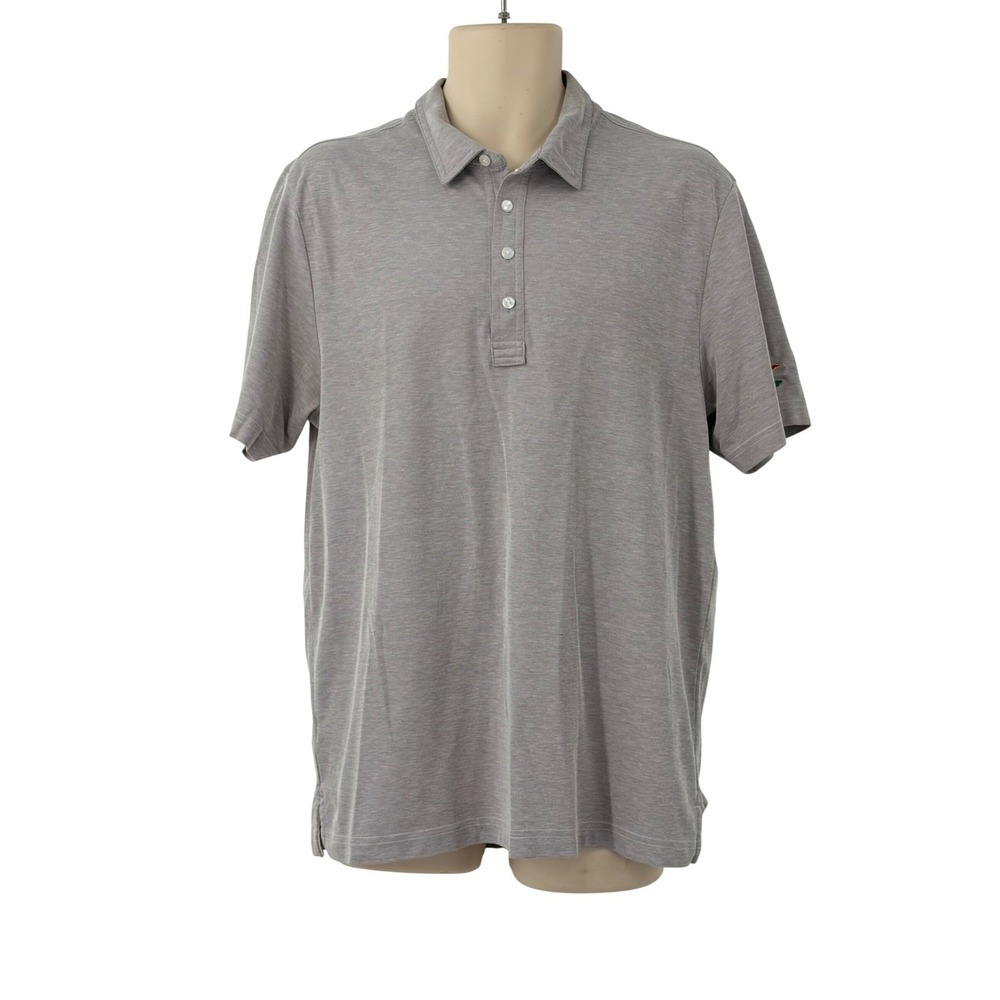 Travis Mathew Mens Gray Heather LACC Golf Polo Shirt Pima Cotton Blend Size L
